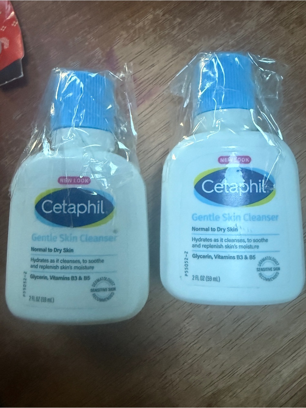 Cetaphil Gentle Skin Cleanser TWO 2oz Glycerin Vitamins B3 & B5